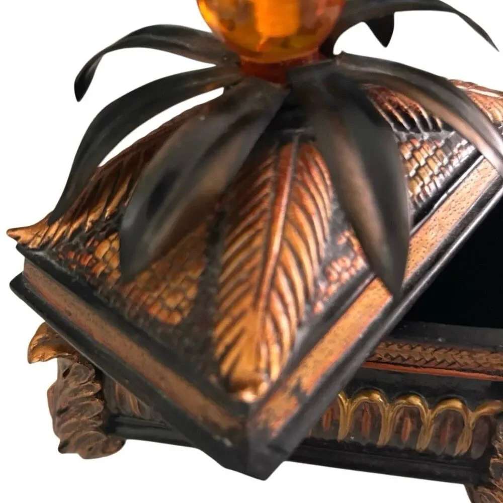 Wooden Trinket Jewelry Treasure Box 6.5